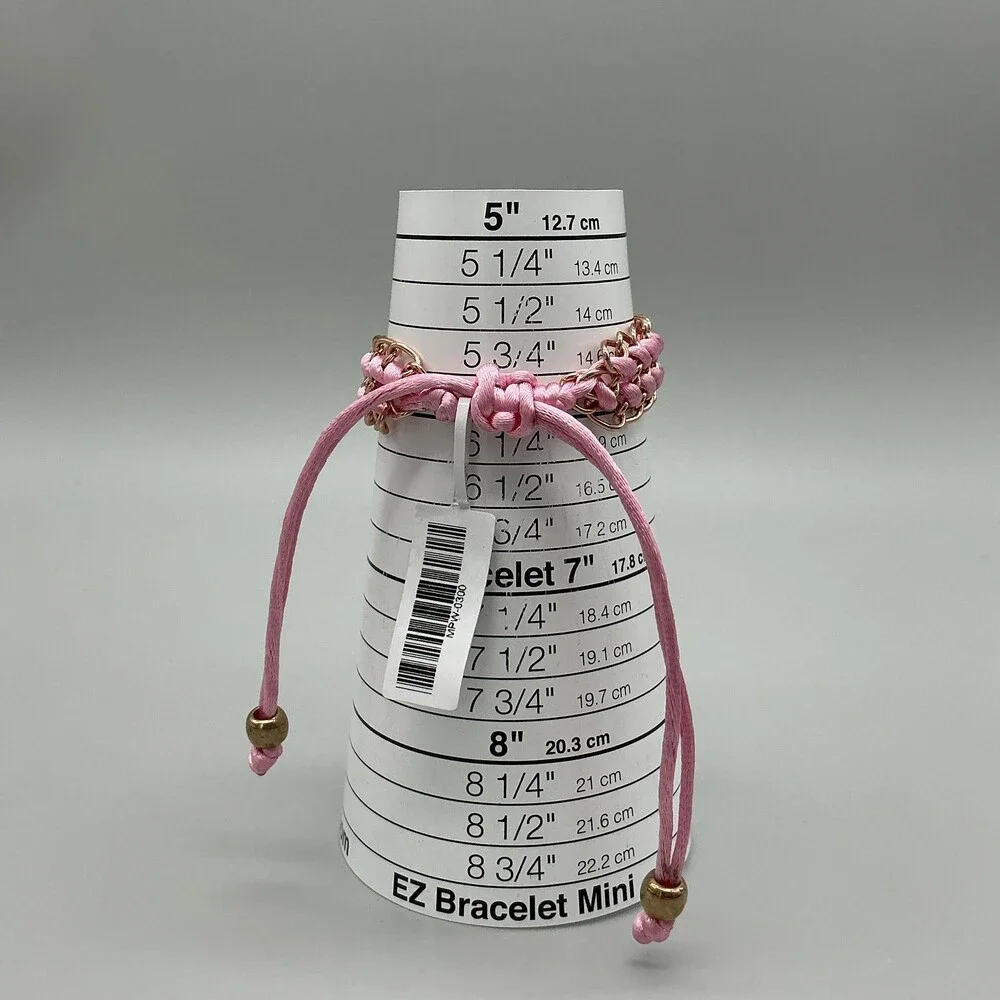 Montres Prestige Womens Watch 25mm MOP Dial Pink Woven Chain New Battery
